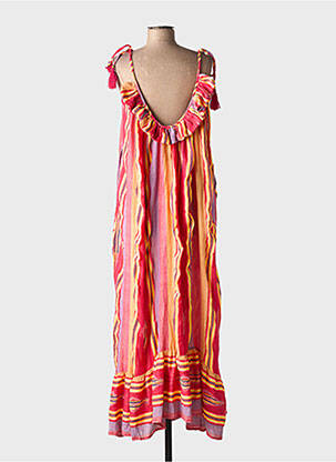 Robe longue manches bretelles ajustables fines bretelles rouge GOLD&SILVER PARIS femme