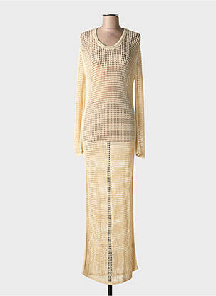 Robe longue manches longues manches longues beige THE CORNER femme