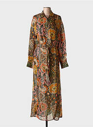Robe longue manches longues manches longues marron SUNDRESS femme