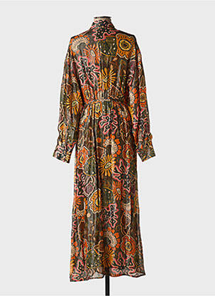Robe longue manches longues manches longues marron SUNDRESS femme