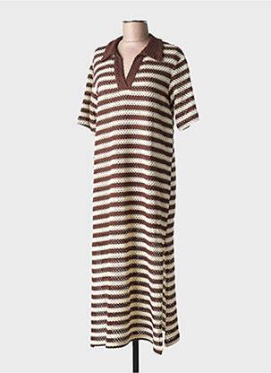 Robe longue manches courtes manches courtes marron BANDITAS FROM MARSEILLE femme