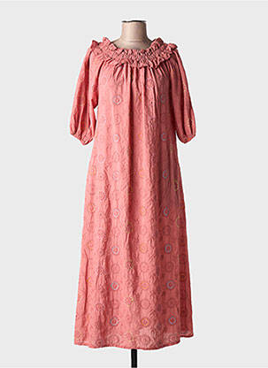 Robe longue manches courtes manches courtes rose JOHANNA PARIS femme