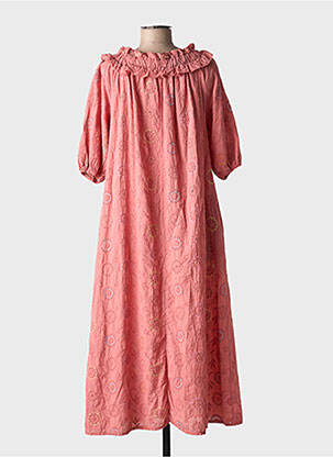 Robe longue manches courtes manches courtes rose JOHANNA PARIS femme