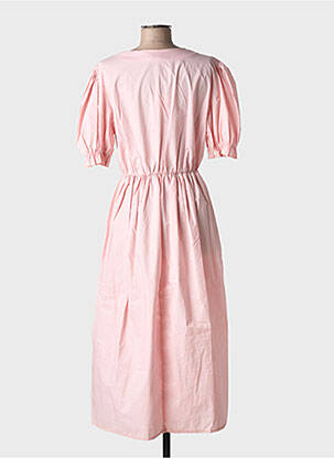 Robe mi-longue manches courtes manches courtes rose PINKA femme