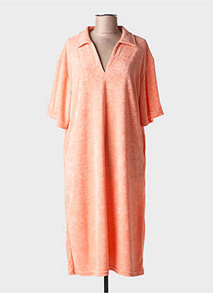 Robe mi-longue manches courtes manches courtes orange GG LUXE femme