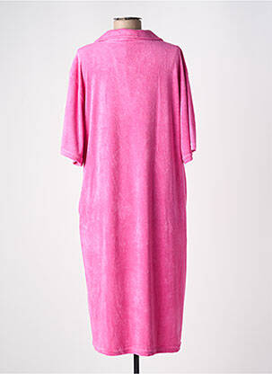 Robe mi-longue manches courtes manches courtes rose GG LUXE femme