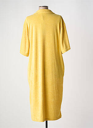 Robe mi-longue manches courtes manches courtes jaune GG LUXE femme