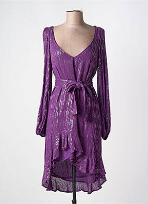 Robe courte manches longues manches longues violet SUNDRESS femme