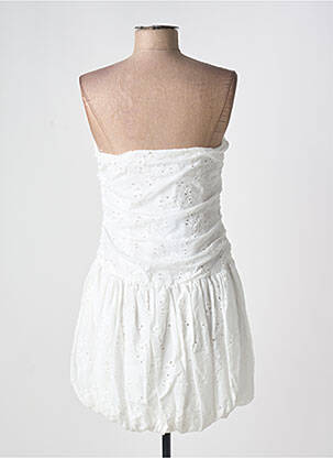 Robe courte sans manche sans manche blanc FEELHOO femme