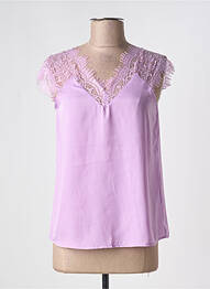 Top stretch manches courtes violet EXQUISS'S femme