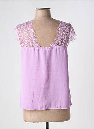 Top stretch manches courtes violet EXQUISS'S femme