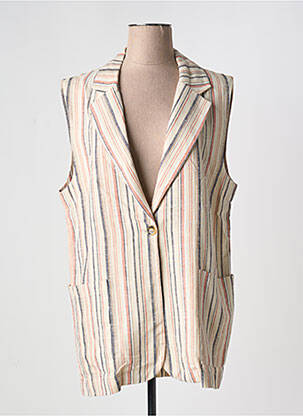 Gilet sans manche poches beige SCARLET ROOS femme