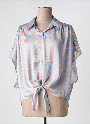 Chemisier imprimé fantaisie manches courtes bleu SCARLET ROOS femme