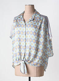 Chemisier manches courtes manches courtes bleu SCARLET ROOS femme