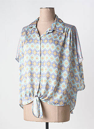 Chemisier manches courtes manches courtes bleu SCARLET ROOS femme