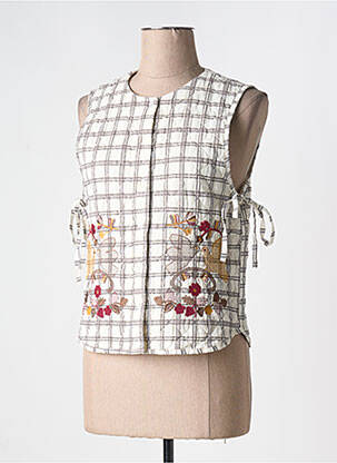 Gilet sans manche coupe cintrée beige JOHANNA PARIS femme