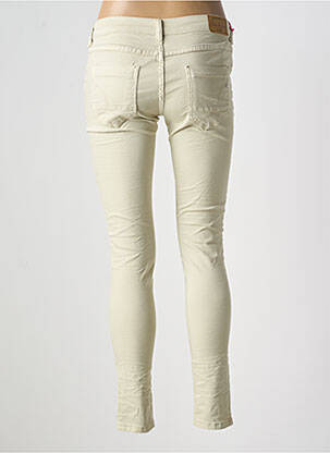Jeans skinny stretch taille basse beige PLACE DU JOUR femme