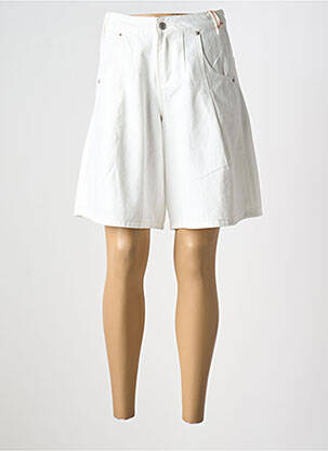 Bermuda taille haute taille haute blanc GIOYA & CO femme