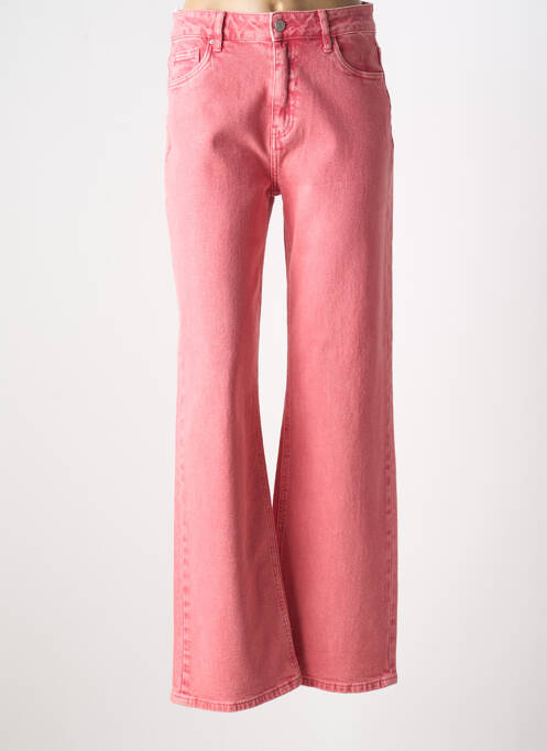 Jean coupe flare stretch taille haute rose TOXIK3 femme