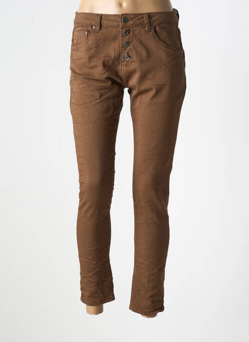 Jeans skinny marron PLACE DU JOUR pour femme