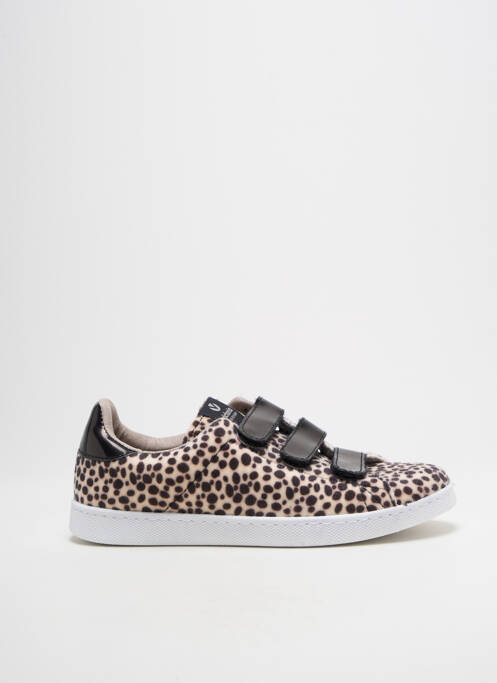 Baskets matière lisse talon plat jusqu'à 3cm beige VICTORIA femme