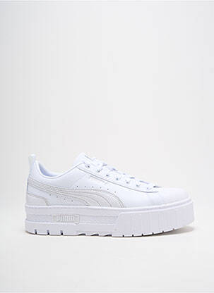 Baskets tissage satiné talon de 4 à 6cm blanc PUMA femme