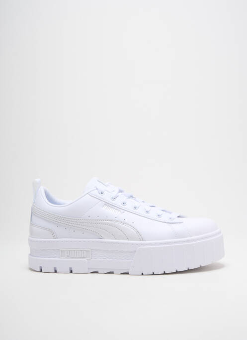 Baskets tissage satiné talon de 4 à 6cm blanc PUMA femme