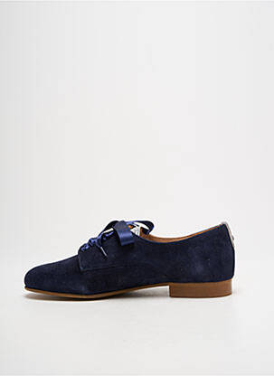 Derbies nubuck talon plat jusqu'à 3cm bleu MYMA femme
