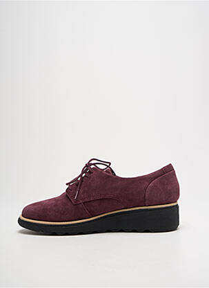 Derbies nubuck talon plat jusqu'à 3cm violet CLARKS femme