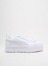 Baskets tissage satiné talon de 4 à 6cm blanc PUMA femme