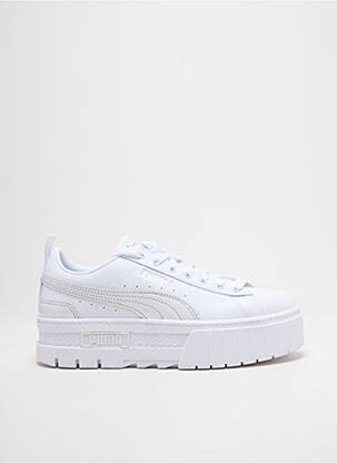 Baskets tissage satiné talon de 4 à 6cm blanc PUMA femme