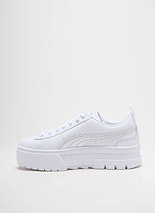 Baskets tissage satiné talon de 4 à 6cm blanc PUMA femme