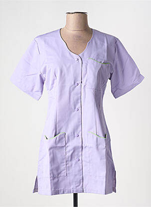 Blouse tissage popeline manches courtes violet COLLECTION HASSON femme