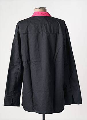 Blouse tissage popeline manches longues noir ROBUR femme