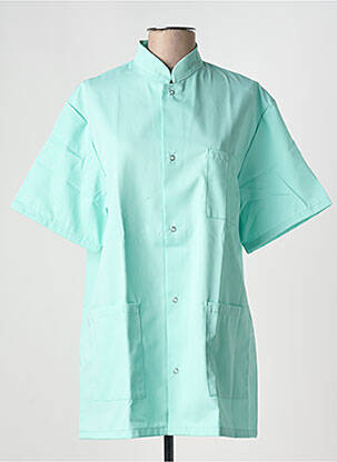 Blouse tissage popeline manches courtes vert MULLIEZ - FLORY femme