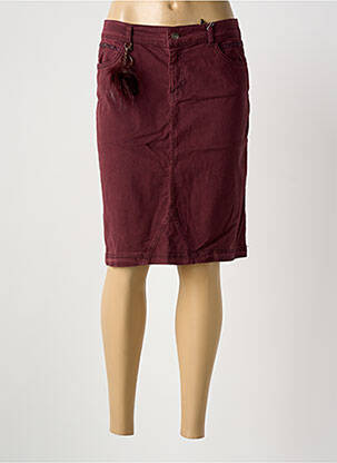 Jupe mi-longue coupe droite violet FRED SABATIER femme