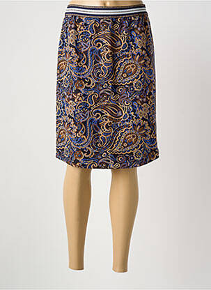 Jupe mi-longue coupe droite bleu FRED SABATIER femme