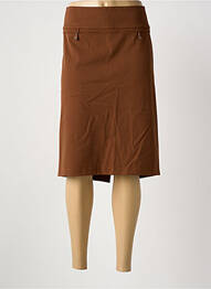 Jupe mi-longue coupe droite marron PAUSE CAFE femme