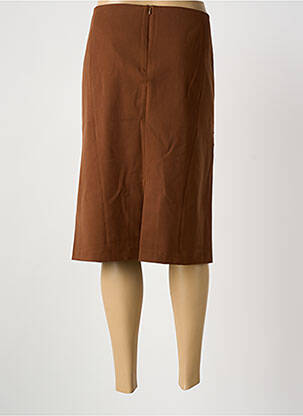 Jupe mi-longue coupe droite marron PAUSE CAFE femme