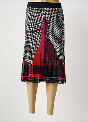 Jupe mi-longue noir IMPULSION femme