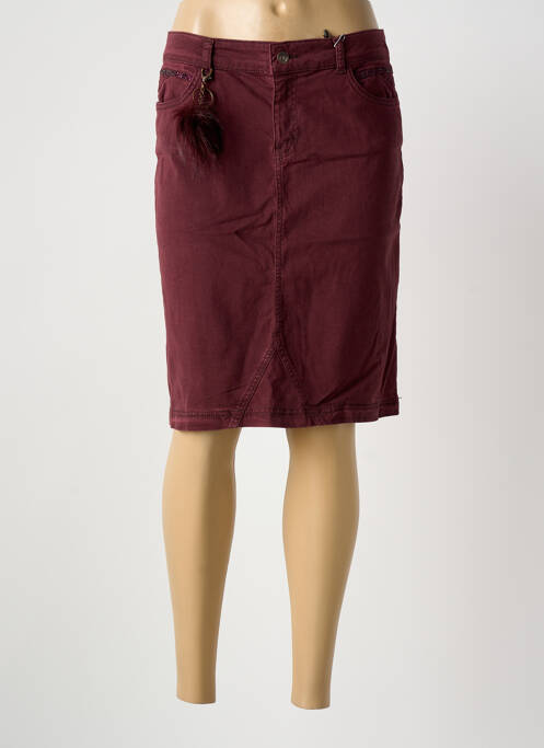 Jupe mi-longue coupe droite violet FRED SABATIER femme