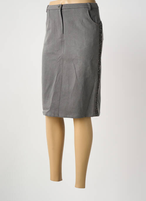 Jupe mi-longue coupe droite gris MERI & ESCA femme