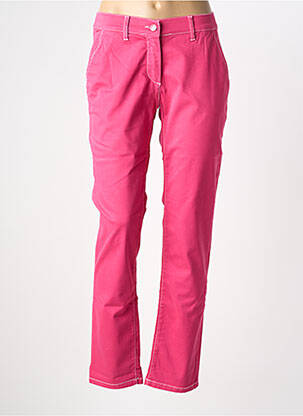 Pantalon droit fermeture zippée sous rabat boutonné rose ANANKE femme