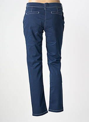 Pantalon droit fermeture zippée sous rabat boutonné bleu ANANKE femme