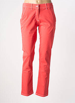 Pantalon droit fermeture zippée sous rabat boutonné rouge ANANKE femme
