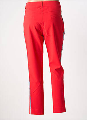 Pantalon droit fermeture zippée sous rabat boutonné rouge FRED SABATIER femme
