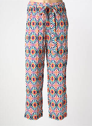 Pantalon droit taille élastique bleu FRANCK ANNA femme