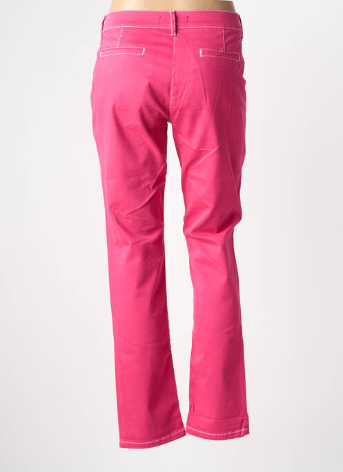 Pantalon droit fermeture zippée sous rabat boutonné rose ANANKE femme