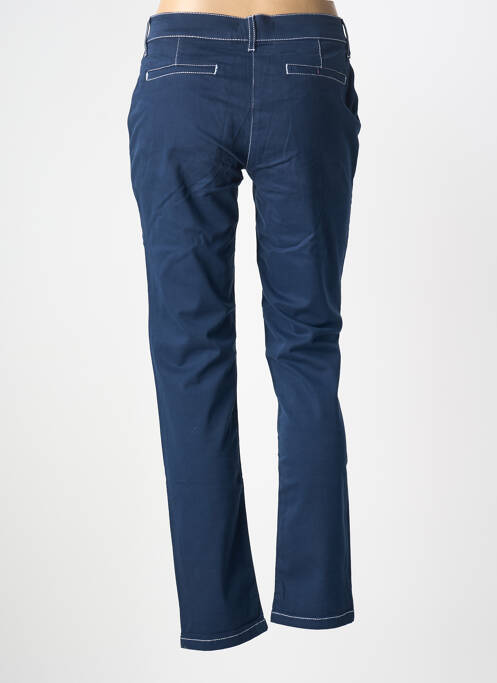 Pantalon droit fermeture zippée sous rabat boutonné bleu ANANKE femme