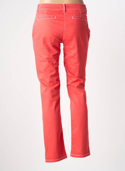 Pantalon droit fermeture zippée sous rabat boutonné rouge ANANKE femme
